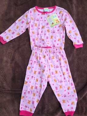 Sesame Street Pink Baby Pajama Top with Multicolor Character Prints